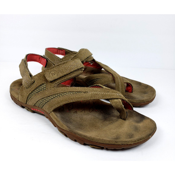 Merrell Kangaroo Sport Womens Size 8 Brown Suede Outdoors Sandals J598000 - Picture 1 of 11